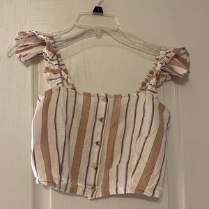 Billabong button down crop top